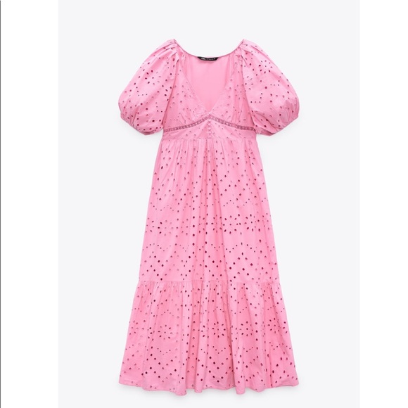 ZARA OPENWORK EMBROIDERED DRESS - Picture 15 of 16